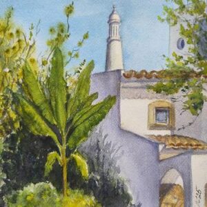 A COZY CORNER WITH A TYPICAL CHIMNEY OF THE ALGARVE