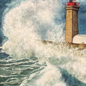 VIEW OF THE LIGHTHOUSE. FOZ DO DOURO. PORTUGAL