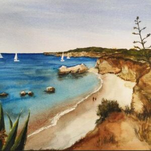 VIEW OF PRAIA DA ROCHA BEACH IN PORTUGAL