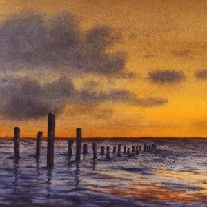 GOLDEN SUNSET OVER THE SEA